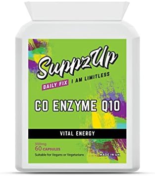 Suppzup Co-Enzyme Q10 (CoQ10) 300mg 60 Vegetarian Capsules - Naturally Fermented Trans Form for High Absorption - UK Manufactured GMP Quality Assured Co-Q-10 Supplement