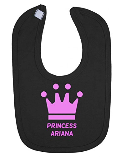 Personalised Princess Name Pink Crown Customise With Name Cute Unique Velcro Fastening Baby Bib