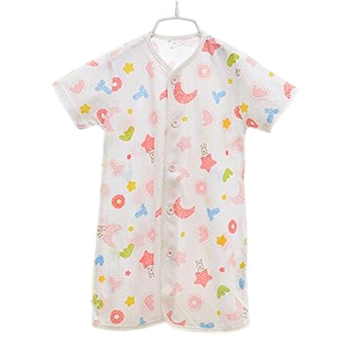 Pink Print Infant Sleepwear Baby Toddler Cheese Cloths Nightgown 12-18M WHITE