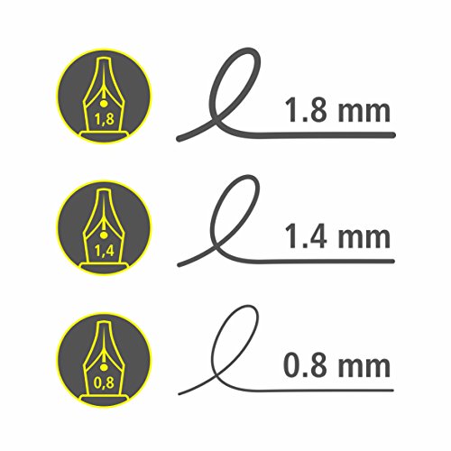 Online 37712 Kalligrafie-Füllhalter Newood, 1.4 mm, Griffstücke 0.8 und 1.8 mm, Tintenglas mit brauner Tinte und Konverter, Bamboo Box, holz - 6