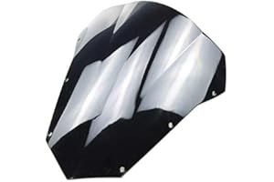 BHYSHOP Pare-brise double bulle pour moto Yamaha FZ6 FZ6 2004 2005-2009 (Noir)