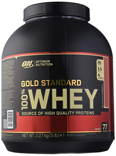 Optimum Nutrition Gold Standard 100% Whey Proteína en Polvo, Fresa - 2270 g