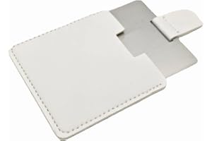 Ksvsonrvi Mini resefickans spegel 6 cm Mini handhållen obestämbar rostfritt stålspegel med väska i konstläder