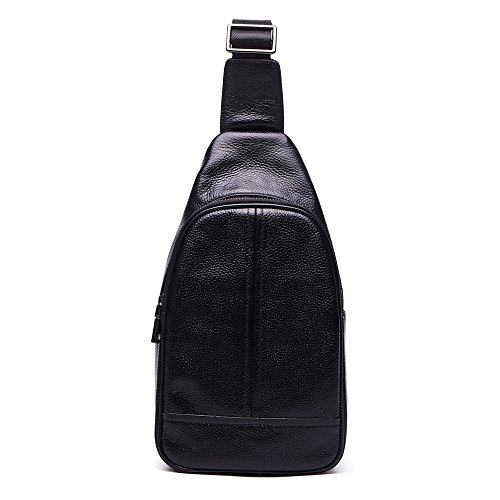 Preisvergleich Produktbild JOYIR Herren echt Leder Schultertasche Brusttasche Chest Pack klein Bauchtasche Freizeittasche Daypacks Sporttasche