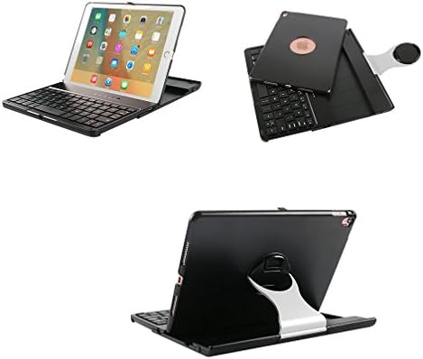 Ipad Pro 9.7 Keyboard Case,Dingrich Apple Ipad Wireless Bluetooth Keyboard Cover With 360 Degree Rotating Removable Clamshell Case Black Swivel Case Shell Ipad Flip Protective Cover Multi Angle Clamshell Keypad Carry Case Latop Stylish Ultra Slim Apple Stand Mount for Ipad Pro 9.7 Inch