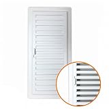 Rejilla ventilación baño PVC 9.8x22.5 cm con marco y cierre