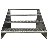 4 Stufen Standtreppe Schwarz - 18 Cm Stufenhöhe, Rutschfest & Seniorenfreundlich