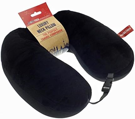 Globetrek International Luxury U Shape Travel Neck Pillow, Black
