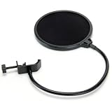 Studio Micrófono Mic Viento Pop Screen Filter Máscara de Montaje Giratorio para Shied Hablando de Grabación(Negro) [Model: X8.2] by DeliaWinterfel