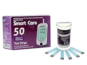 Smart Care Blood Glucose Test Strips for Use with Smart Care Meter - 2 x 25