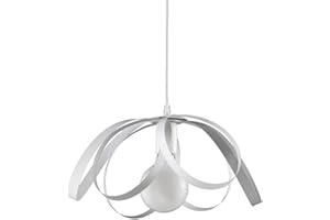 LEOLUX Lampadario Fiocco Moderno – Bianco e Grigio – Made in Italy – Attacco E27 – Stile Minimal per Cucina, Soggiorno, Cameretta – Lampada a Sospensione LED Compatibile