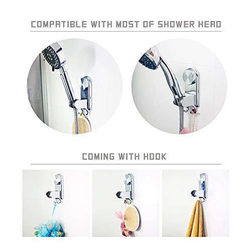 thanly Verstellbare Handbrause, Halterung Wandhalterung starr Saugnapf Duschkopf/Dusche Arme/Slide Bars/Dusche Wasserhahn/Dusche Wiege/Dusche Installation Kits/Badezimmer Zubehör - 6