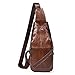 Produktbild Damen Herren Daypack Sport Umhängetaschen, Männer Echtes Leder Brusttasche Crossbody Schulter Sling Rucksack Messenger Bag Daypack für Business Casual Sport Wandern Reise Brusttasche Sling Rucksack Sc