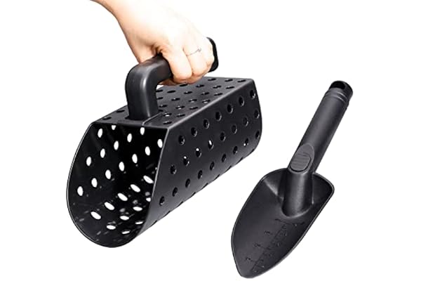 Metalldetektor Sandskopa 1/2 Gallon Medelstor Metallupptäckande Sandskopa och Spadeset ABS-konstruktion för Strand, Metalldetektering, trädgårds- och Skattsökning