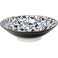 Tokyo Estudio de diseño, diseño de Flor de Ligne ensaladera (24,5 x 7,5 cm fk-4038/A, Azul/Blanco