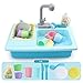Produktbild EDtara Geburtstag Jahrestag Valentine Hochzeit Geschenk, Kind Spielzeug,Geburtstag Geschenk,Kinder Simulation Wasserhahn Geschirr Wasser Geschirrspüler Geschirr Pretend Game Tool Lernspielzeug Blau