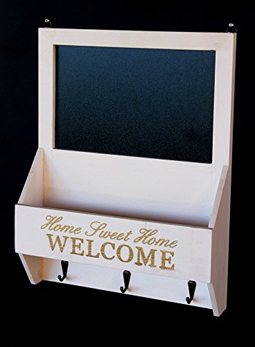 DanDiBo Schlüsselboard mit Briefablage und Kreidetafel 15B812 Schlüsselkasten Memoboard 40 cm Schlüsselleiste - 5