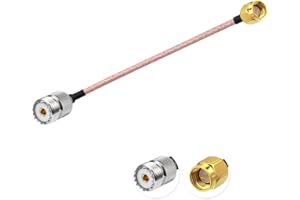 ‎VECYS Vecys SMA Męski na UHF żeński Kabel Koncentryczny RF SMA Męski na SO-239 Pigtail RG316 6 "/15 CM do Ręcznego Radia SDR UV-5R do Radia Dwukierunkowego, Walkie Talkie