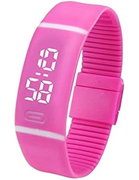 Tyler Hancock Sport LED Digital Armband Handgelenk-Uhr Silikon Baseball Ultra Sport Slim HOT PINK
