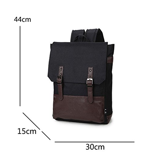 Wewod Junge Vintage Wasserdicht Rucksack Madchen Oxford Tuch Freizeit Schultasche Mit Klappentaschen - 2