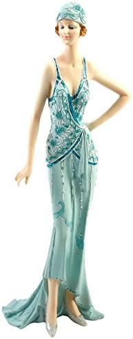 WWID Art Deco Broadway Belles Chloe Hand on Hip Lady Teal Glitter Dress Figurine Ornament