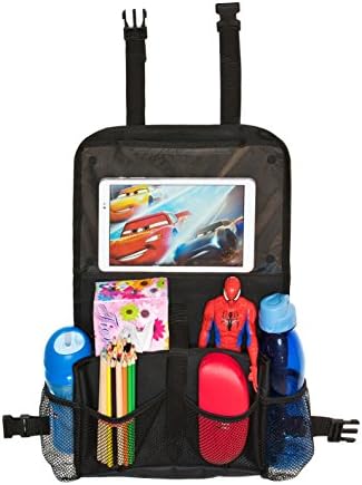 Kids Car Seat Organiser with Holder for Any Size Tablet and 5 Storage Pockets - Doubles as a Back Seat Kick Mat for Children -NOT CHINA MADE PRODUCT (2)