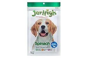 JerHigh Spinach Stix Dog Treat, 70 g (Pack of 6)