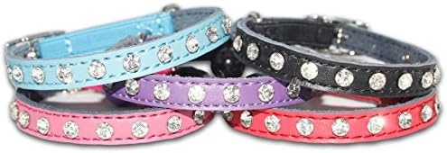 Cat Collar Kitty Coller PU Leather Rhinestone Diamante Cool Bling Custom (ID Tag)