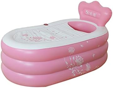 DA SHUN CHANG Warm Adult Folding Bath Inflatable Tub Children's Tub At The End Of Cotton Thick pink Bathtub ( Size : 150*90*48cm )