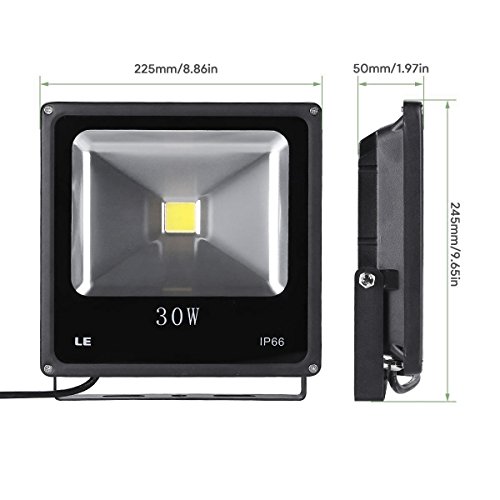 LE 30W Fluter led Flutlicht ersetzt 75W Hochdrucknatriumlampe kaltweiß IP66 wasserdicht 2250lm led Außenleuchten Flutlichtstrahler Strahler Scheinwerfer für Innen- und Außenbereich - 5