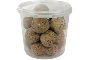 BusyBeaks Suet Fat Balls Premium Garden Wild Bird Food Enhanced Year Round Formula Naturally Blended High in Energy and Protein-Rich Feed Full of Fresh Nutritious Fat Fibre & Moisture (2.5L Tub)