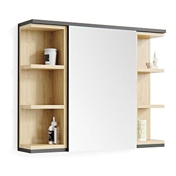 DOMTECH Badspiegel mit Ablagen, Badezimmer Spiegel, Wandspiegel