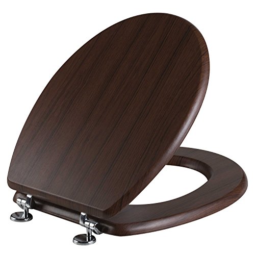 Bisk WC-Sitz "Dunkles Holz MDF 37.1 x 6 x 46.4 cm, braun