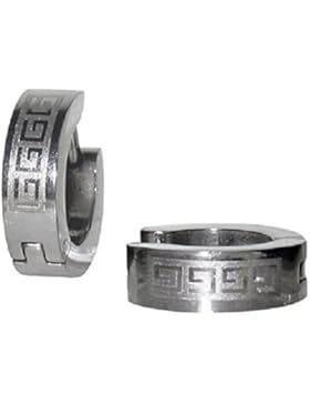 VALUE PACK 2Paar Edelstahl Silber & Schwarz Herren Damen Kreolen Huggie Ohrringe Ohrstecker Sleeper Ohrringe