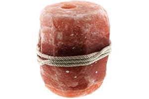 DARLIES Organic Pink Himalayan Rock Salt Lick with Rope - 1KG 3KG 5KG Small Medium Large - Horse Livestock Licking Salt Supplement Treat (1, 3KG MEDIUM)