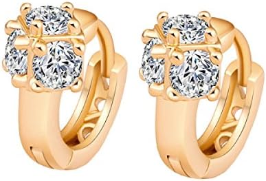 FAONL Lady Fashion Ear Buckle Elegant Shiny Ear Buckle,Yellow-OneSize