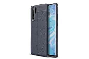 CHcase Huawei P30 Pro Funda, La Cáscara Protectora Compacta Piel de Litchi Carbono Anti-choques Silicona Muy Suave TPU Case para Huawei P30 Pro -Navy