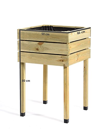 myGardenlust Hochbeet Bausatz aus Holz mit Folie – Kräuterbeet Imprägniert für Garten Terrasse und Balkon – Pflanzkübel als Gemüse Kräuter Beet – Pflanzkasten Groß für Outdoor mit Fußkappen - 3