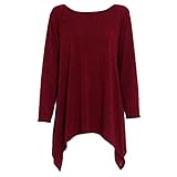 Be Jealous Womens Ladies Long Sleeves Knitted Knitwear Hanky Hem Swing Jumper Top Plus Size
