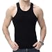 Produktbild hippolo Herren Spannbettlaken Weste 100% Baumwolle Athletic Muscle Gym weiß Tank Top schwarz XL