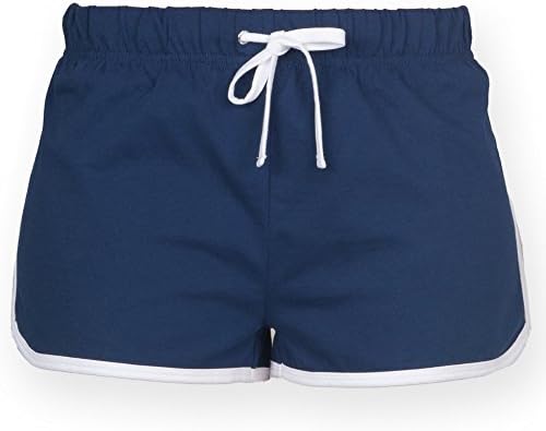 Skinni FitWomens/Ladies Retro Training / Fitness Sports Shorts (M) (Navy/ White)