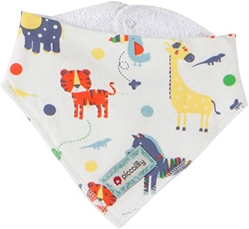 Piccalilly Organic Cotton Multicoloured Unisex Jungle Print Bandana Bib