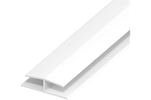 EUROCELL Soffit Joint/H Trim - White PVC Plastic Jointing Trim - 9mm Board Joint - 1m Length