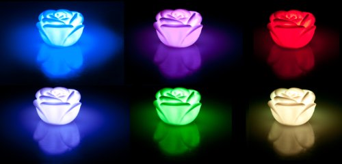 Preisvergleich Produktbild 2 Stück - LED Rose mit Farbwechsel - Ambientelicht / Dekolicht oder einfach eine schöne Einschlafhilfe