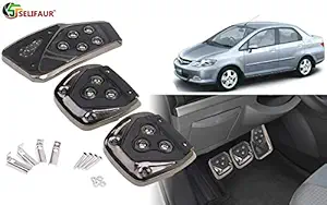 Selifaur - 3 Pcs Black Non-Slip Manual Car Pedals kit Pad Covers Set for Honda City ZX