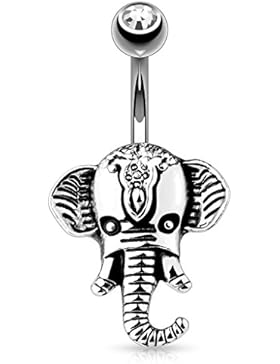 KULTPIERCING - Bauchnabel Piercing Elefant Silber