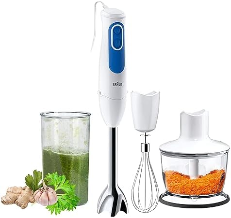 Braun Ibis C32 frullatore ad Immersione, 700 W, Semplice Controllo della velocità, in Modo Che Il Mixer Possa Essere Usato con Una Mano, Blu