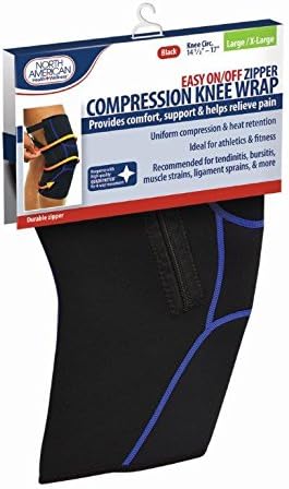 North American Healthcare Zippered Compression Knee Wrap, Large/X-Large