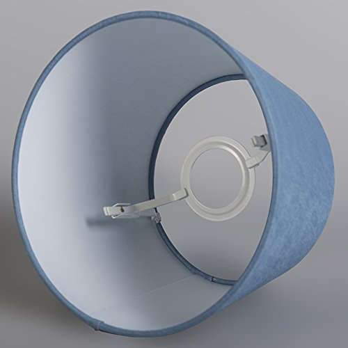 QAZQA Leinen Lampenschirm 20cm rund DS E27 leinen blau , Rund konisch Schirm Pendelleuchte, Schirm Stehleuchte, - 5