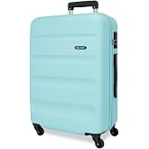 Roll Road Flex Suitcase Medium Blue 46x65x23cm Hard ABS Combination Lock Side 56L 3.15kg 4 Double Wheels